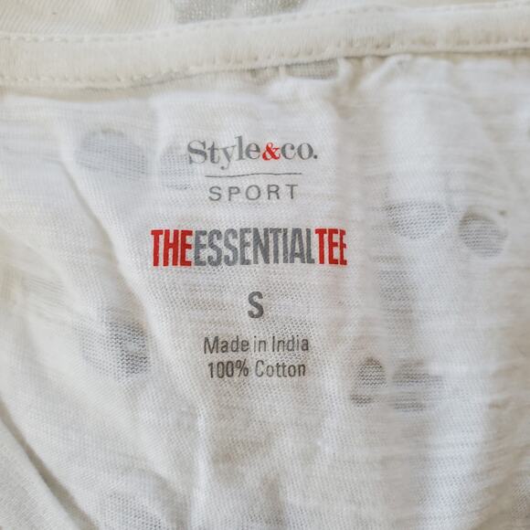 Style & Co Sport White Sunglass Print Essential Tee S - Picture 5 of 6